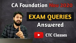 ca foundation nov 2020 exam form l Most Asked Query Answered l CTC Classes