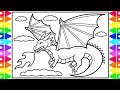 How to Draw a Dragon for Kids ❤️💚🧡💙Dragon Coloring Pages for Kids