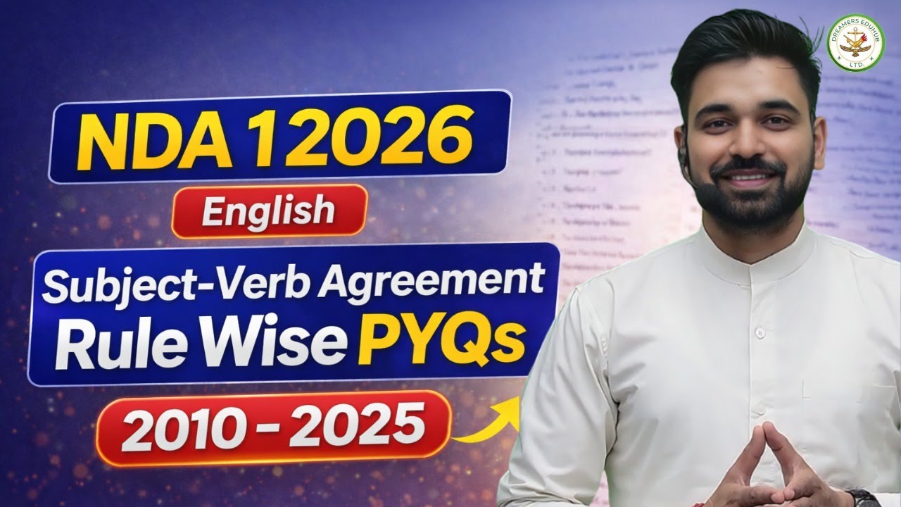 NDA 1 2026 English | Subject Verb Agreement Rule Wise PYQs | 2010–2025 ...