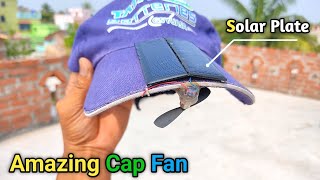 How To Make Solar Cap Fan | Solar Powered Cooling Fan Cap | Cap Fan - DIY