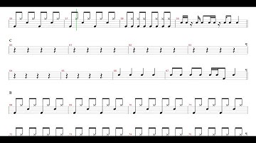 Bruno Mars-Treasure | Drum Score, Drum Sheet Music