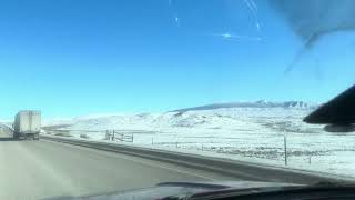 Timelapse driving Eastbound on i80 through Elk Mountain Region After Rawlins, Wyoming January 2025