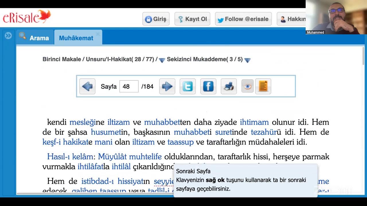 Muhâkemât, 23. Ders (Birinci Makale: Sekizinci Mukaddeme), 23/02/26