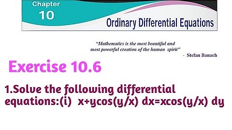 Class 12 Chapter 10 Ordinary Differential Equations Exercise 10.6 1 st sum