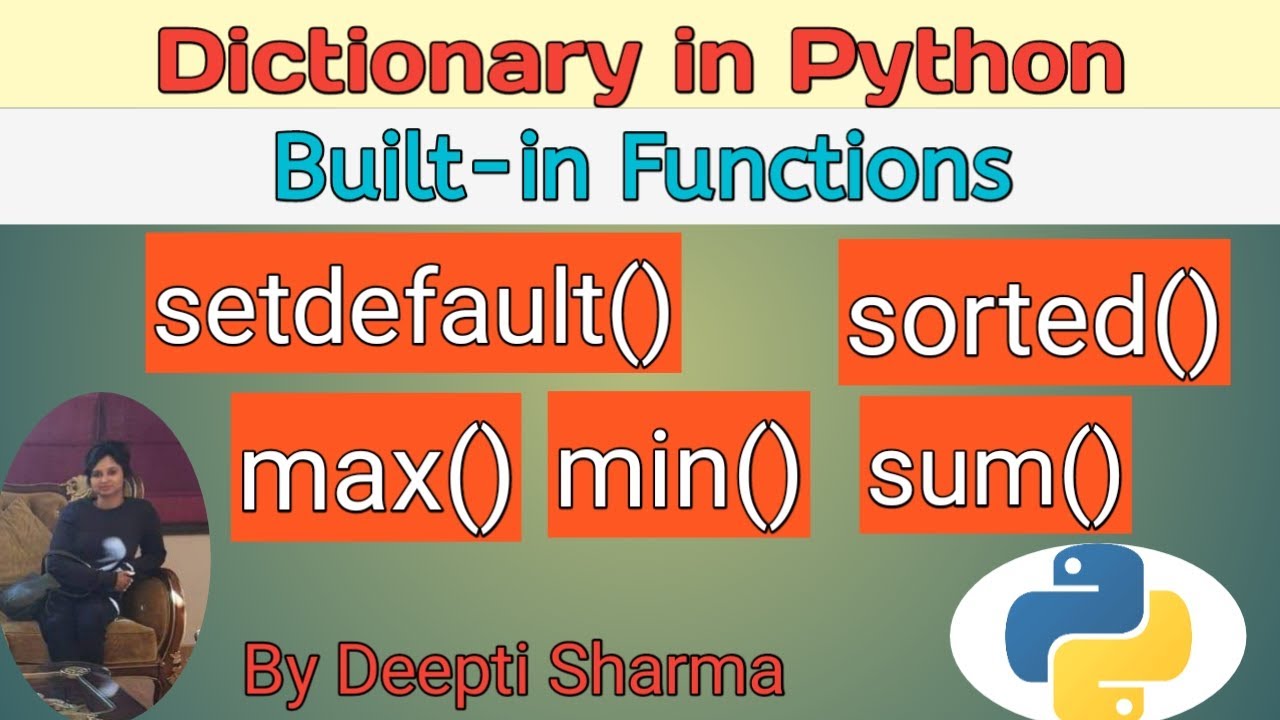 Dictionary in Python | Built-in Functions of Dictionary | Python ...