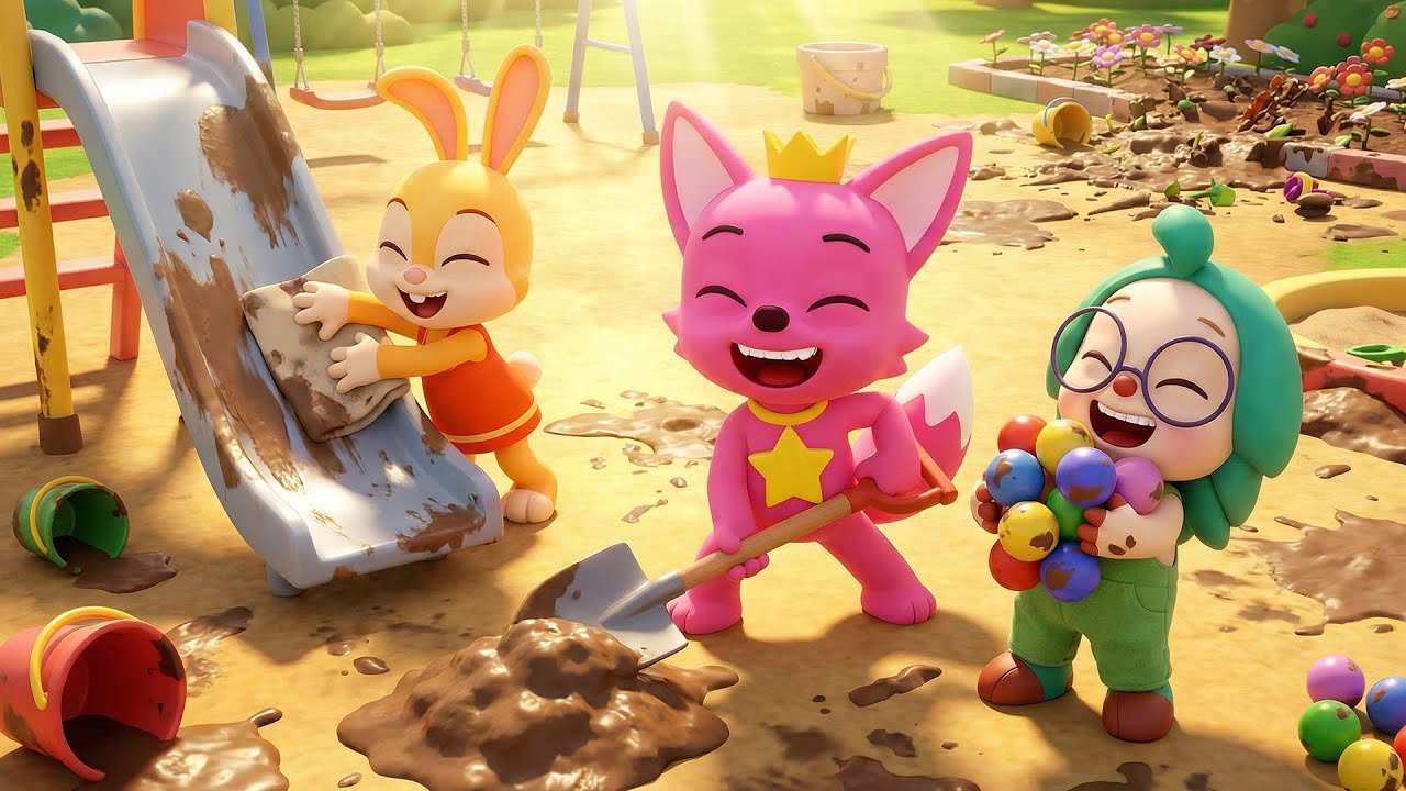 Pinkfong's Playground Cleanup Adventure 🧹✨ | The Ultimate Muddy Challenge | Pinkfong Animation