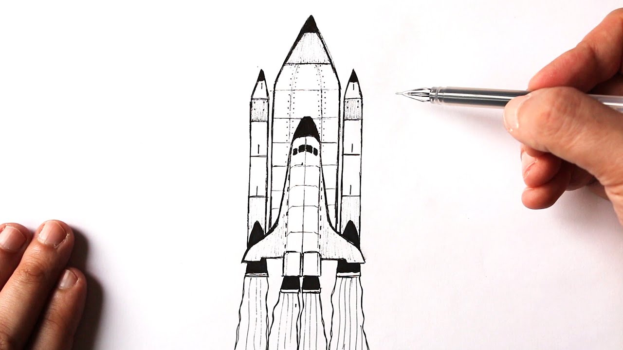 Space shuttle sketch Royalty Free Vector Image