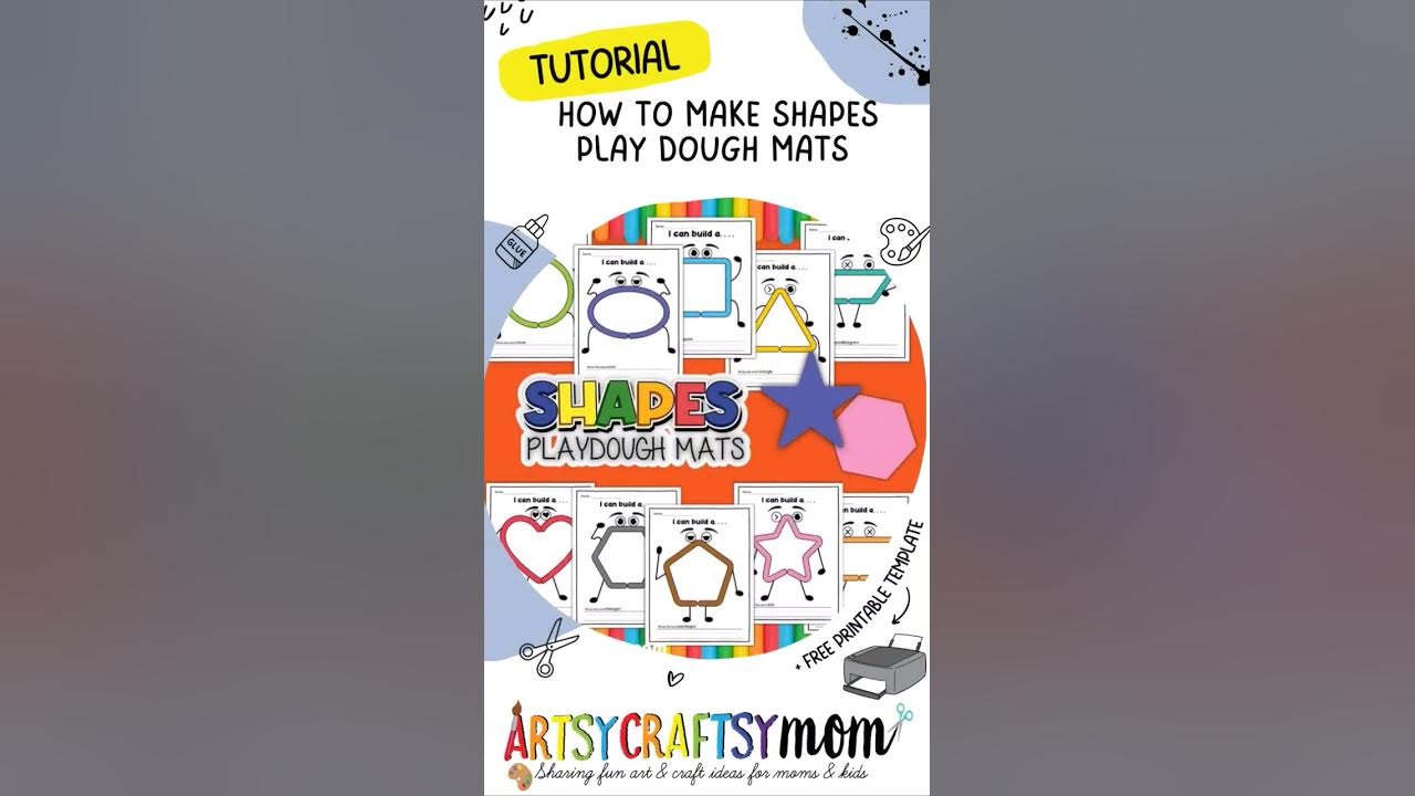 How to make Shapes Play Dough Mat #papercraft #artsycraftsymom