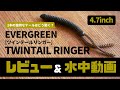 【レビュー&水中映像】エバーグリーン ツインテールリンガー 4.7インチ【バス釣り/琵琶湖】