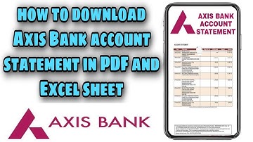 How to download  Online Axis Bank Account Statement in Excel and PDF Format // #Axis