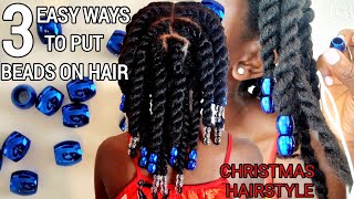 HOW TO ADD BEADS TO YOUR BRAIDS|BACK TO SCHOOL HAIRSTYLES|SECURE BEADS TO 4C HAIR|HOW TO BEAD HAIR Resimi