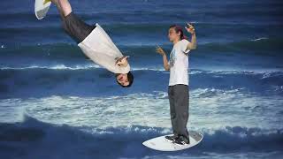 Czar and Tommy go surfing!