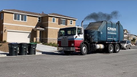CR&R Diesel Garbage Trucks Rolling Coal