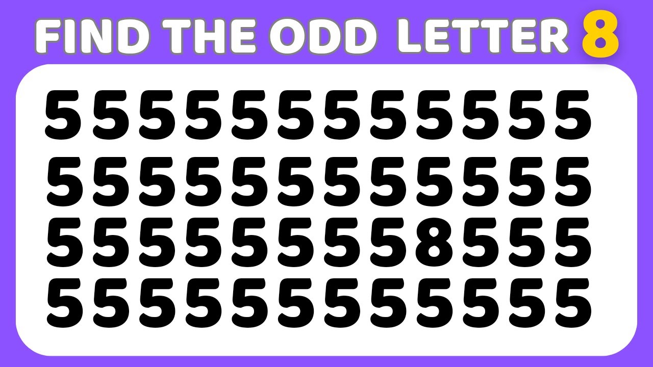 Find the ODD One Out - Numbers and Letters Edition Easy, Medium, Hard ...