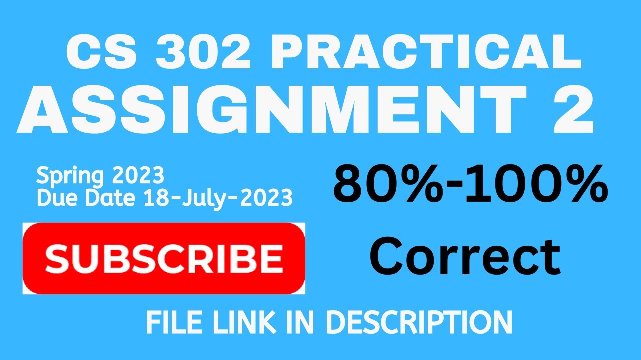 CS 302P Assignment # 2 Solution PART 1 2023 By VU Rocky|| CS 302 ...