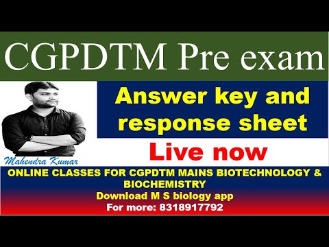 #CGPDTM PRE EXAM ANSWER KEY AND RESPINSE SHEET# EXAM DATE 21/DEC/2023