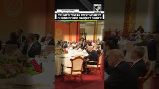 ‘Just a quick look’ Trump appears to peek into some documents at state banquet dinner goes viral