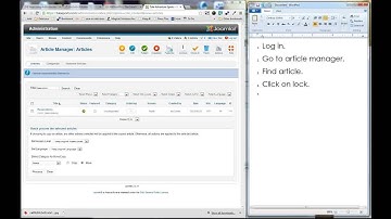 Unlock Article in Joomla
