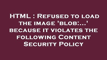 HTML : Refused to load the image 