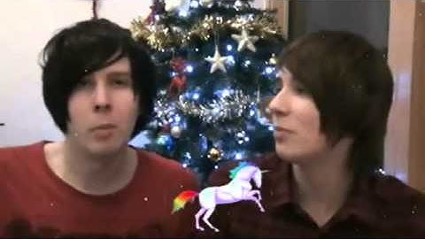 Dan and Phil singing the robot unicorn attack song!