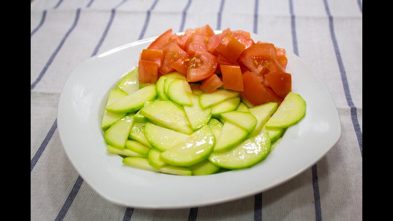 Ensalada de Calabacin y tomate - MUY FACIL - YouTube