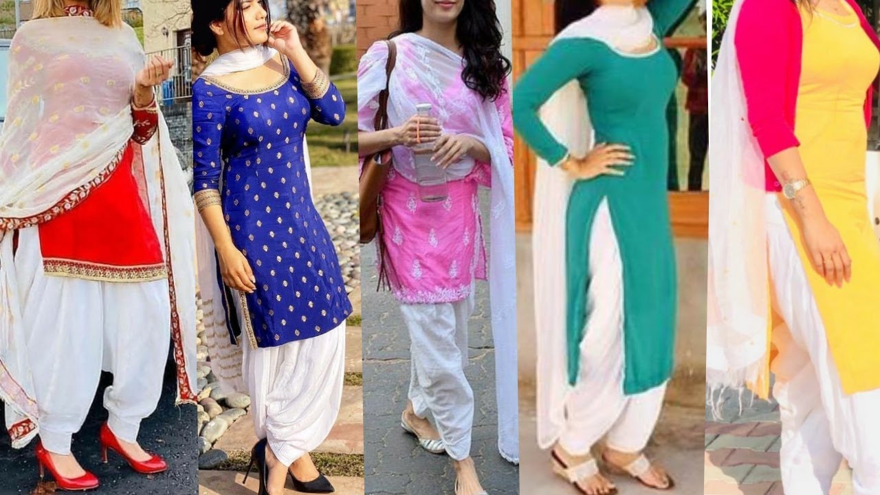 Stripes prints and plain mix -match kurti with embroidery and trims  detailing. | Cotton kurti designs, Kurti designs, Kurta designs women