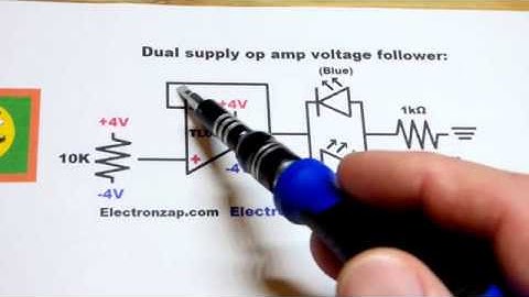 Dual supply op amp voltage follower circuit using TL082 electronics tutorial