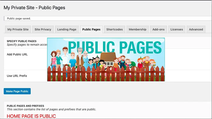 My Private Site Public Pages Tutorial