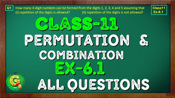 Class - 11 Ex - 6.1, Q1 to Q6 (Permutation and Combination) Maths Chapter 6 || CBSE NCERT | Green