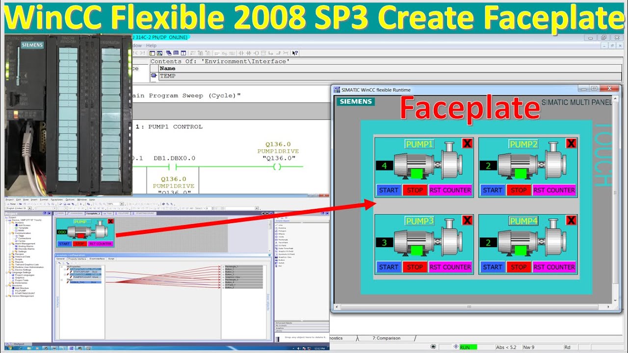 WinCC flexible 2008 SP3 how to create faceplates - YouTube