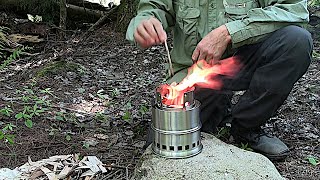 TomShoo Wood Stove Test & Review    Backpacking Stove  TomShoo Titanium Cup