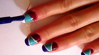 Дизайн ногтей / Скотч лента для ногтей  /  NailArt   полоски на ногтях