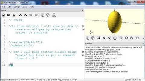 OpenSCAD tutorial: Ellipsoid