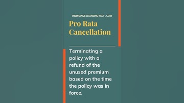 Insurance Licensing EXAM VOCABULARY: Pro Rata Cancellation #insuranceexam #insuranceagent