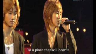 Video thumbnail of "DBSK - Holding Back The Tears- LIVE [Eng sub]"