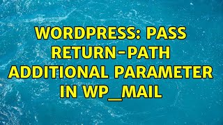 Wordpress: Pass return-path additional parameter in wp_mail