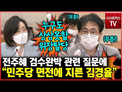 전주혜 검수완박 관련 질문...김경율 &quot;헌정사상 유래없는 폭거&quot;