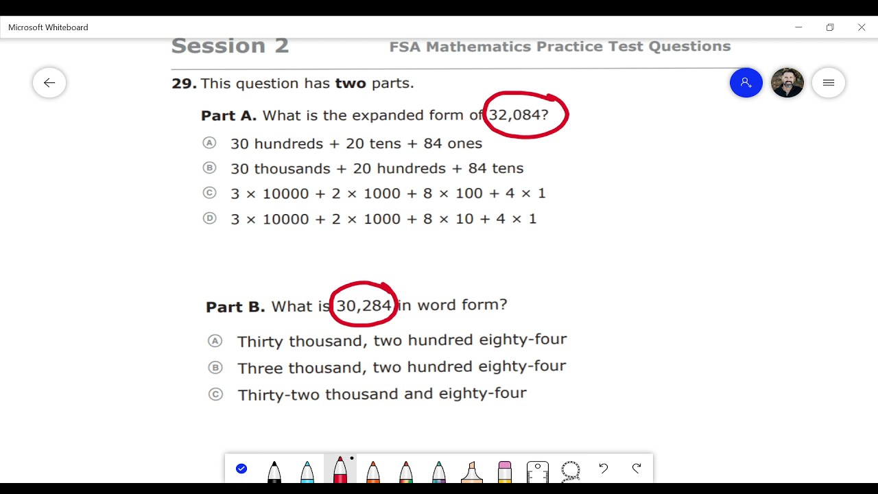 FSA Math Practice Test Session 2 #29 - YouTube