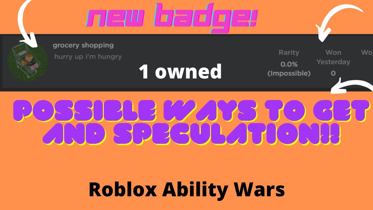 New Grocery Shopping Badge Speculations! Roblox Ability Wars YouTube