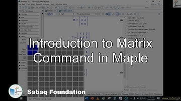 Introduction to Matrix Command in Maple, Math Lecture | Sabaq.pk