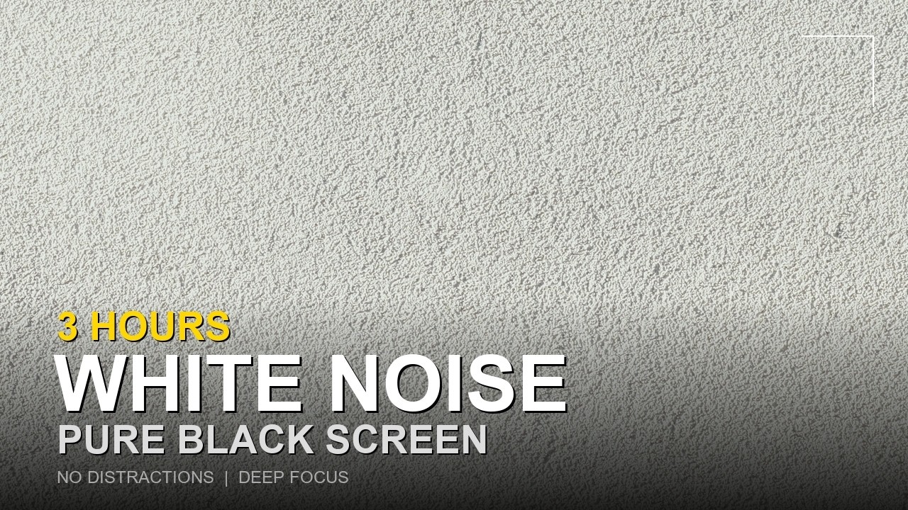 3 Hours Deep White Noise for Study & Focus | Black Screen | เสียงไวท์น ...