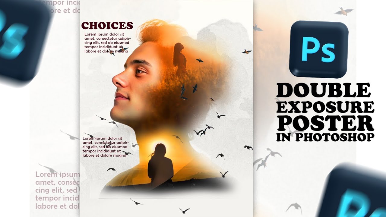 Double-Exposure Poster in Photoshop | Create a Cinematic “Choices” Portrait