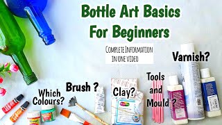 How to paint Glass Bottles l Bottle Art Basics l Bottle Painting for Beginners l Altered Bottle art