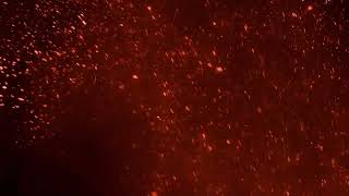 Burning lava particles leaping through the air