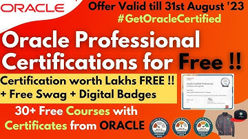 Oracle Professional Certification for Free |  Win Prizes and Get Swags | #oraclecertified
