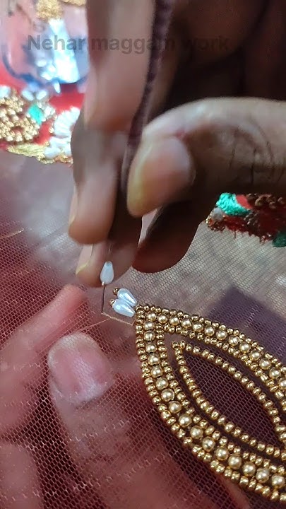 Net Model। Blouse designs। Beads stitching। #shorts #art #youtubeshorts