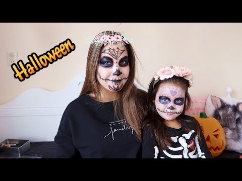 erectie provincie Verwachten HALLOWEEN SUGAR SKULL MAKE UP VOOR KINDEREN - MOEDER EN DOCHTER | SUNSEEREE  - YouTube