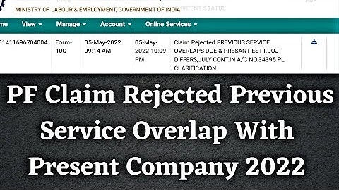 PF Claim Rejected Previous Service Overlap With Present Company Pls Clarify 2022 |Solution PF overlp