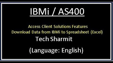 IBMi (AS400) - Download data from IBMi to spreadsheet |  as400 tutorial for beginners in English |