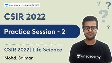 CSIR 2022 | Practice session - 2 | Mohd Salman | CSIR UGC NET